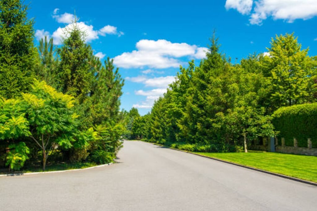 Residential neighborhood with maintained trees and landscaping in Macedonia, Ohio