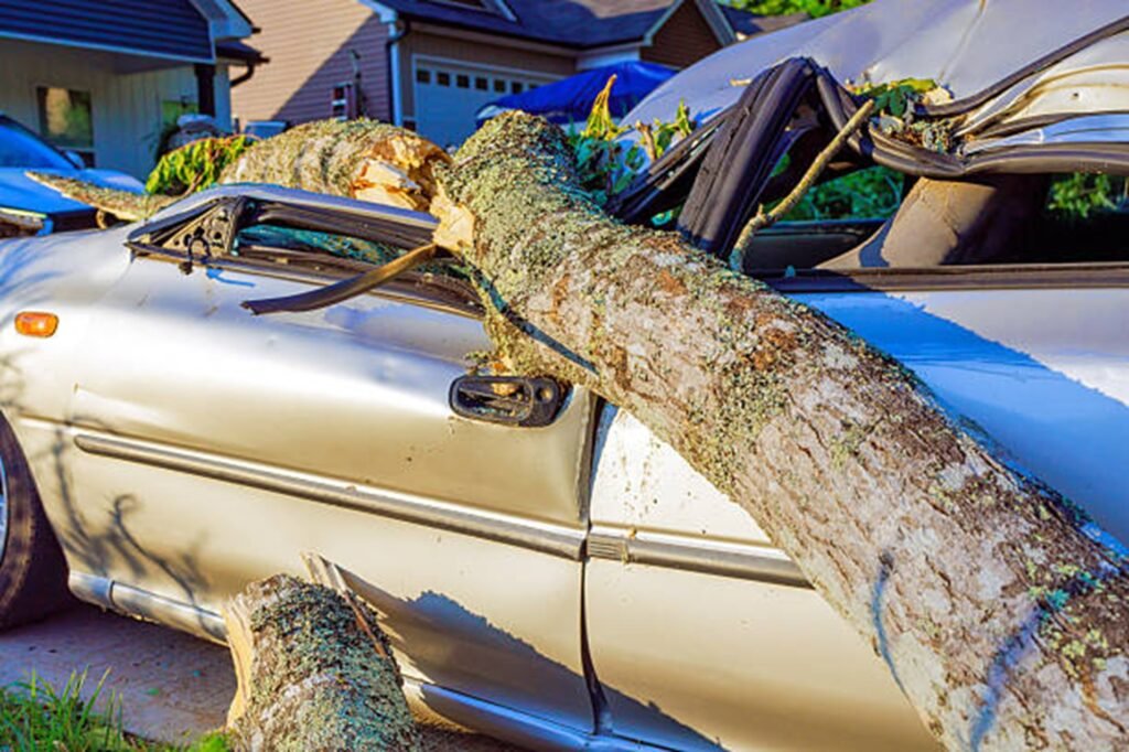 Storm damage cleanup, removing fallen trees and debris after severe weather in Macedonia, OH